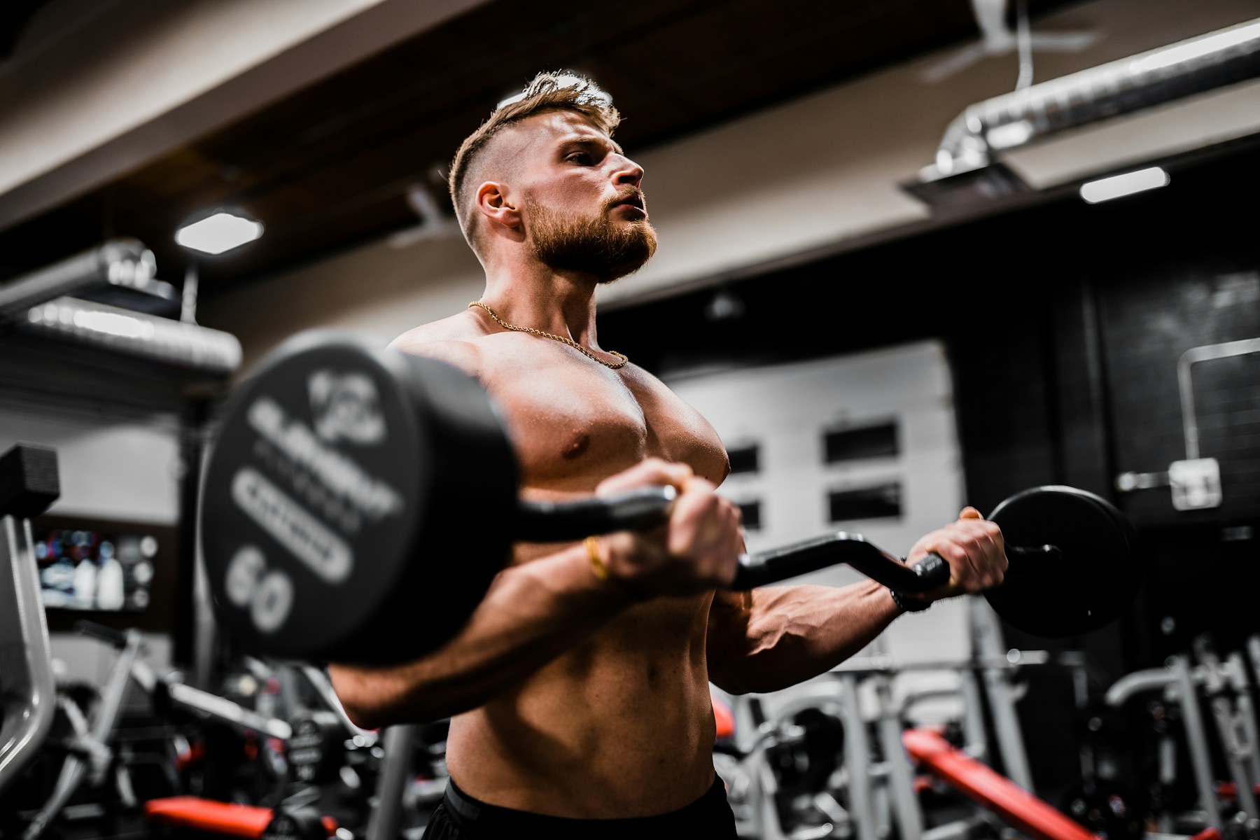An athlete working through a strength-training set